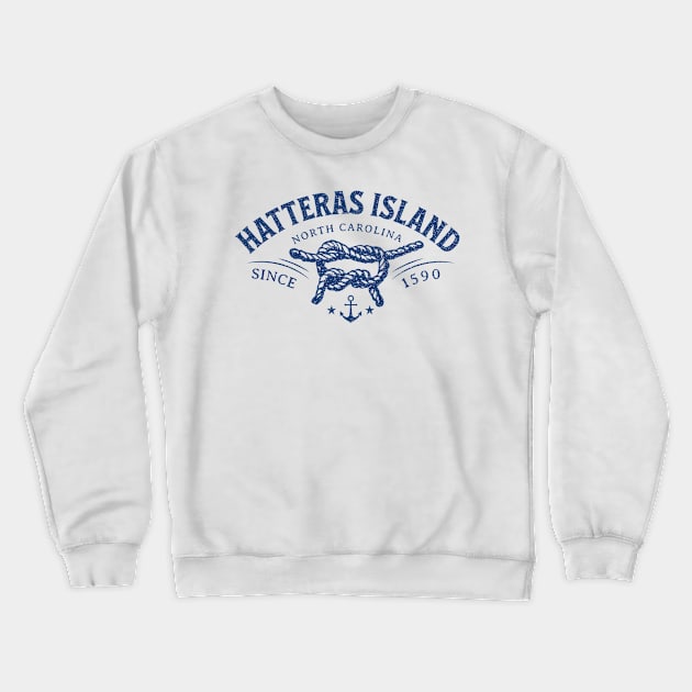 Hatteras Island, NC Beach Knot Summer Vacation Crewneck Sweatshirt by Contentarama